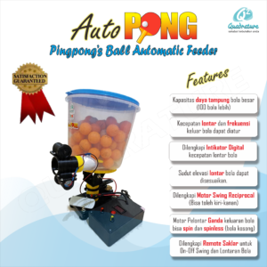 Swing Autopong Robopong Alat Mesin Pengumpan Bola Pingpong Tenis Meja Otomatis Quadrature