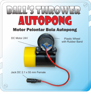 Thrower 3D 01 Single Motor Pelontar Bola Pingpong Ball's Thrower Autopong Robopong Outdoor