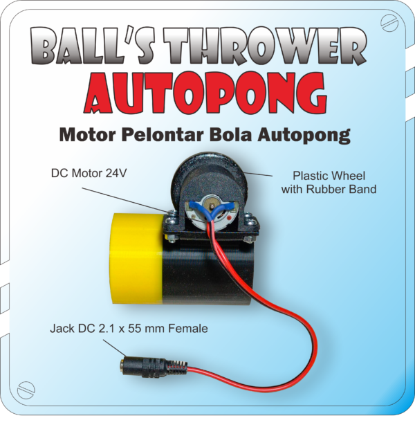 Thrower 3D 01 Single Motor Pelontar Bola Pingpong Ball's Thrower Autopong Robopong Outdoor