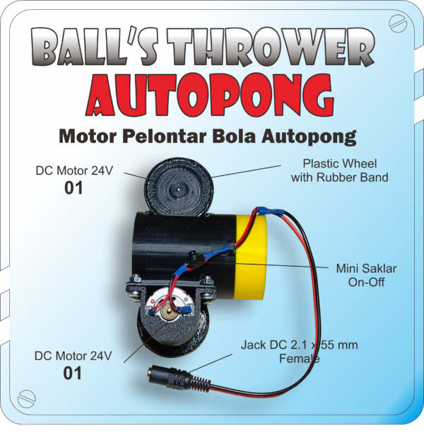 Thrower 3D 03 Double Motor Pelontar Bola Pingpong Ball's Thrower Autopong Robopong Outdoor