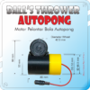 Thrower 3D 05 Single Motor Pelontar Bola Pingpong Ball's Thrower Autopong Robopong Outdoor