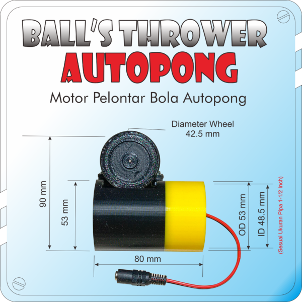 Thrower 3D 05 Single Motor Pelontar Bola Pingpong Ball's Thrower Autopong Robopong Outdoor